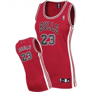 Chicago Bulls Michael Jordan #23 Road Authentic Maillot d'équipe de NBA - Rouge pour Femme