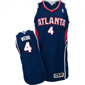 Atlanta Hawks #4 Adidas Road Bleu marin Authentic Maillot d'équipe de NBA Promotions - Spud Webb pour Homme