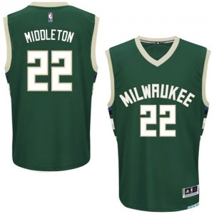 Milwaukee Bucks #22 Adidas Road Vert Authentic Maillot d'équipe de NBA pas cher en ligne - Khris Middleton pour Homme