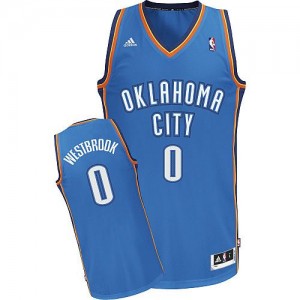 Oklahoma City Thunder Russell Westbrook #0 Road Swingman Maillot d'équipe de NBA - Bleu royal pour Enfants