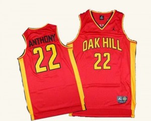 Maillot Authentic New York Knicks NBA Oak Hill Academy High School Rouge - #22 Carmelo Anthony - Homme