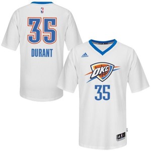 Oklahoma City Thunder #35 Adidas Pride Blanc Swingman Maillot d'équipe de NBA la vente - Kevin Durant pour Homme