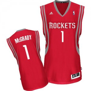 Maillot NBA Rouge Tracy McGrady #1 Houston Rockets Road Swingman Homme Adidas