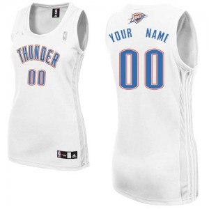 Oklahoma City Thunder Authentic Personnalisé Home Maillot d'équipe de NBA - Blanc pour Femme