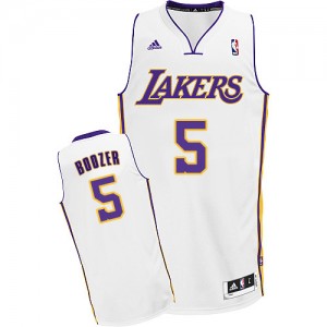 Los Angeles Lakers #5 Adidas Alternate Blanc Swingman Maillot d'équipe de NBA Discount - Carlos Boozer pour Homme