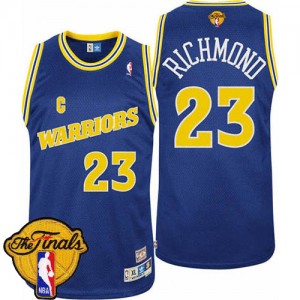 Golden State Warriors #23 Adidas Throwback 2015 The Finals Patch Bleu Authentic Maillot d'équipe de NBA Expédition rapide - Mitch Richmond pour Homme