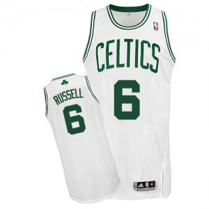 Boston Celtics Bill Russell #6 Home Authentic Maillot d'équipe de NBA - Blanc pour Homme