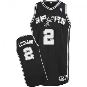 Maillot NBA San Antonio Spurs #2 Kawhi Leonard Noir Adidas Authentic Road - Enfants