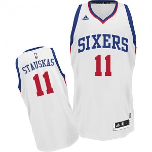 Philadelphia 76ers #11 Adidas Home Blanc Swingman Maillot d'équipe de NBA magasin d'usine - Nik Stauskas pour Homme