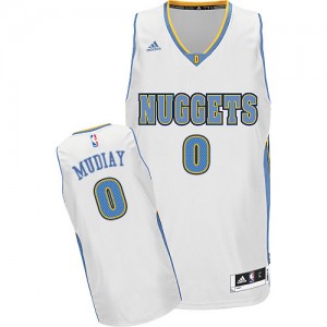 Maillot NBA Blanc Emmanuel Mudiay #0 Denver Nuggets Home Swingman Homme Adidas