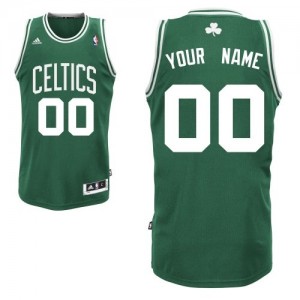 Maillot Adidas Vert (No Blanc) Road Boston Celtics - Swingman Personnalisé - Homme