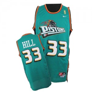Maillot NBA Detroit Pistons #33 Grant Hill Vert Nike Authentic Throwback - Homme