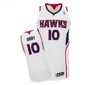 Maillot NBA Blanc Mike Bibby #10 Atlanta Hawks Home Authentic Homme Adidas