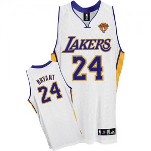 Los Angeles Lakers #24 Adidas Alternate Final Patch Blanc Authentic Maillot d'équipe de NBA la vente - Kobe Bryant pour Homme