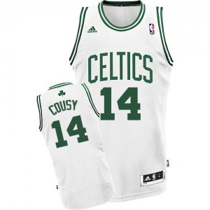 Maillot NBA Blanc Bob Cousy #14 Boston Celtics Home Swingman Homme Adidas