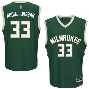 Maillot NBA Vert Kareem Abdul-Jabbar #33 Milwaukee Bucks Road Authentic Homme Adidas