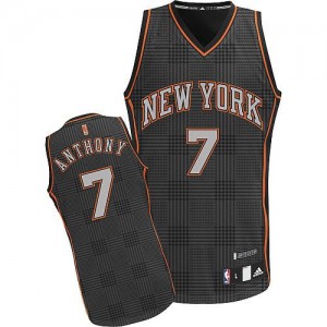 Maillot Adidas Noir Rhythm Fashion Authentic New York Knicks - Carmelo Anthony #7 - Homme