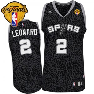 Maillot NBA Noir Kawhi Leonard #2 San Antonio Spurs Crazy Light Finals Patch Swingman Homme Adidas