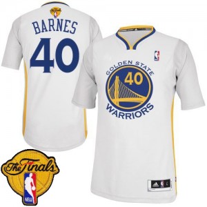 Maillot Adidas Blanc Alternate 2015 The Finals Patch Authentic Golden State Warriors - Harrison Barnes #40 - Homme