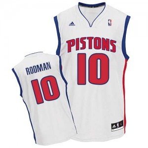 Detroit Pistons #10 Adidas Home Blanc Swingman Maillot d'équipe de NBA en vente en ligne - Dennis Rodman pour Homme