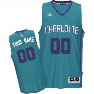 Maillot NBA Bleu clair Authentic Personnalisé Charlotte Hornets Road Femme Adidas