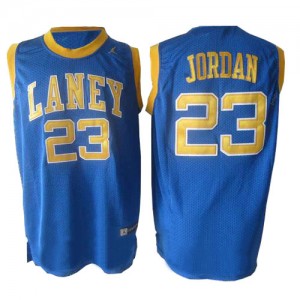 Chicago Bulls Nike Michael Jordan #23 Laney High School Classic Throwback Authentic Maillot d'équipe de NBA - Bleu pour Homme