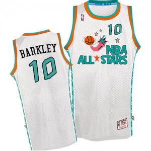 Maillot NBA Blanc Charles Barkley #10 Phoenix Suns Throwback 1996 All Star Swingman Homme Mitchell and Ness