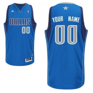 Maillot NBA Bleu royal Swingman Personnalisé Dallas Mavericks Road Homme Adidas