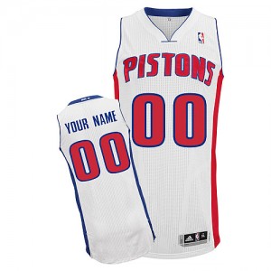 Maillot NBA Detroit Pistons Personnalisé Authentic Blanc Adidas Home - Homme
