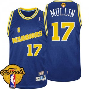 Maillot NBA Bleu Chris Mullin #17 Golden State Warriors Throwback 2015 The Finals Patch Swingman Homme Adidas