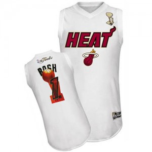 Maillot NBA Blanc Chris Bosh #1 Miami Heat Finals Swingman Homme Adidas