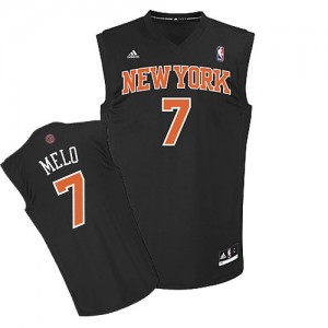 New York Knicks Carmelo Anthony #7 Melo Fashion Swingman Maillot d'équipe de NBA - Noir pour Homme