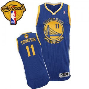 Maillot Authentic Golden State Warriors NBA Road 2015 The Finals Patch Bleu royal - #11 Klay Thompson - Femme