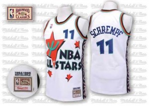Maillot NBA Blanc Detlef Schrempf #11 Oklahoma City Thunder Throwback 1995 All Star Authentic Homme Adidas
