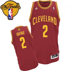 Maillot NBA Swingman Kyrie Irving #2 Cleveland Cavaliers Road 2015 The Finals Patch Vin Rouge - Homme