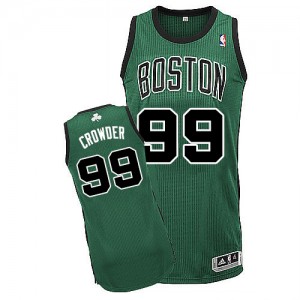 Maillot NBA Boston Celtics #99 Jae Crowder Vert (No. noir) Adidas Authentic Alternate - Homme
