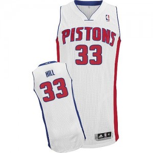 Detroit Pistons Grant Hill #33 Home Authentic Maillot d'équipe de NBA - Blanc pour Homme