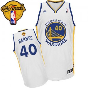 Maillot Adidas Blanc Home 2015 The Finals Patch Swingman Golden State Warriors - Harrison Barnes #40 - Homme