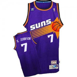 Phoenix Suns Kevin Johnson #7 Throwback Swingman Maillot d'équipe de NBA - Violet pour Homme