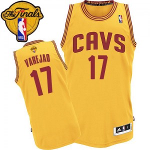 Maillot Authentic Cleveland Cavaliers NBA Alternate 2015 The Finals Patch Or - #17 Anderson Varejao - Homme