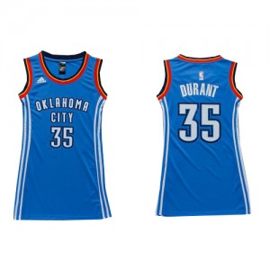 Maillot Adidas Bleu royal Dress Authentic Oklahoma City Thunder - Kevin Durant #35 - Femme