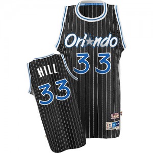 Maillot Adidas Noir Throwback Authentic Orlando Magic - Grant Hill #33 - Homme