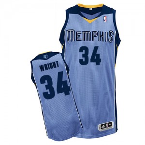 Memphis Grizzlies #34 Adidas Alternate Bleu clair Authentic Maillot d'équipe de NBA Expédition rapide - Brandan Wright pour Homme