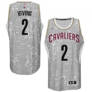 Maillot NBA Gris Kyrie Irving #2 Cleveland Cavaliers City Light Authentic Homme Adidas