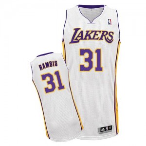 Maillot NBA Los Angeles Lakers #31 Kurt Rambis Blanc Adidas Authentic Alternate - Homme