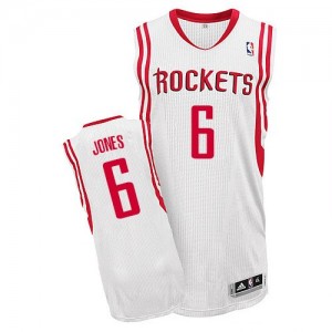 Houston Rockets Terrence Jones #6 Home Authentic Maillot d'équipe de NBA - Blanc pour Homme