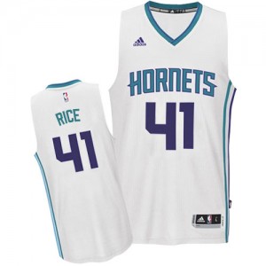 Maillot NBA Blanc Glen Rice #41 Charlotte Hornets Home Swingman Homme Adidas