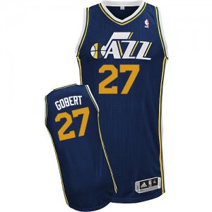 Maillot NBA Authentic Rudy Gobert #27 Utah Jazz Road Bleu marin - Homme
