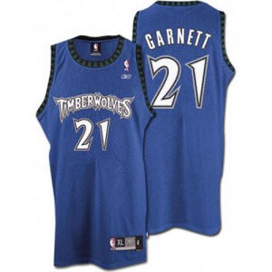 Maillot NBA Minnesota Timberwolves #21 Kevin Garnett Slate Blue Authentic Throwback - Homme