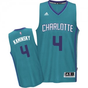 Maillot NBA Bleu clair Frank Kaminsky #4 Charlotte Hornets Road Authentic Homme Adidas